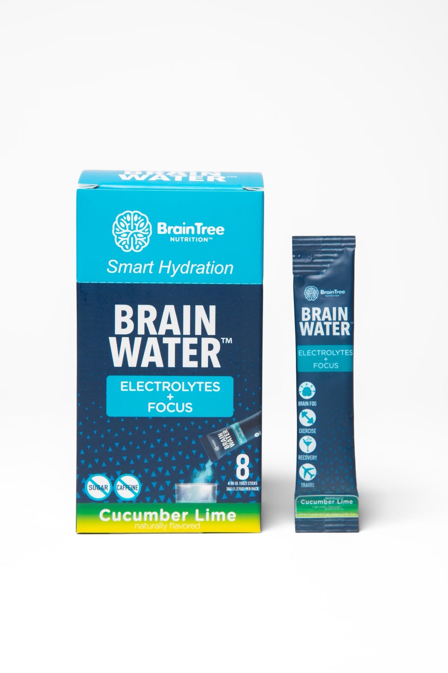 BrainTree Nutrition-Brain Water Electrolytes + Focus Cucumber Lime