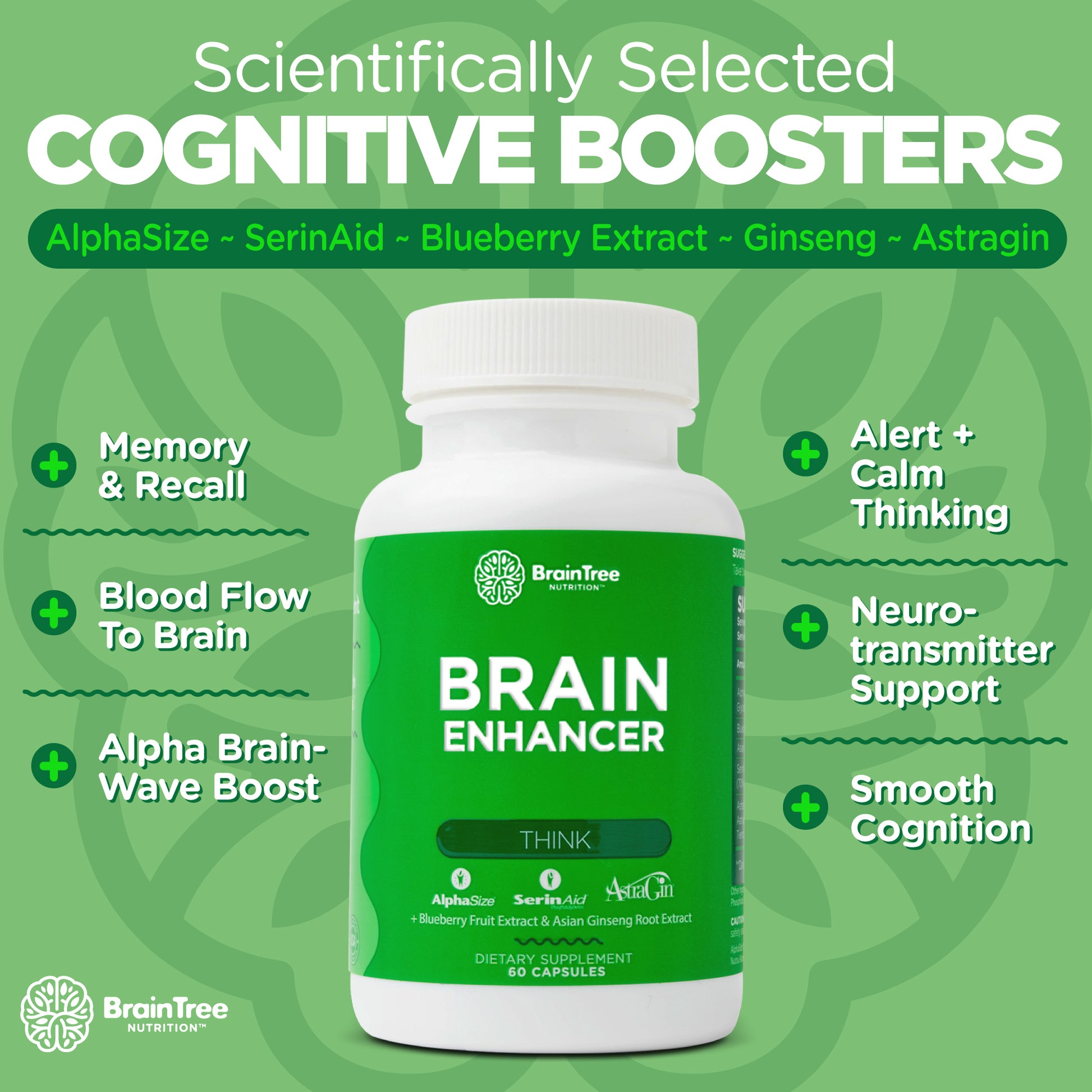BrainTree Nutrition-Scientificallly Selected Cognitive Boosters